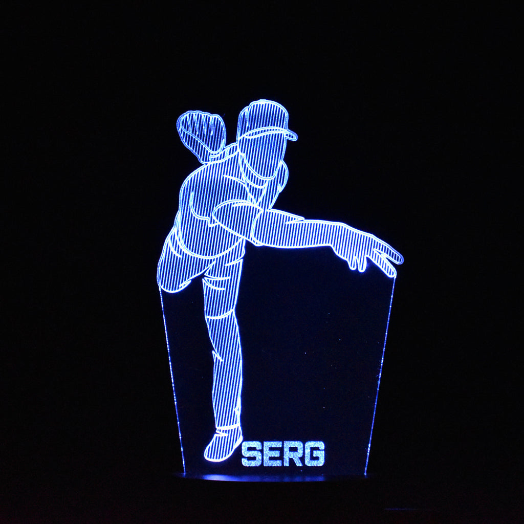 Baseball Pitcher Throwing Night Light