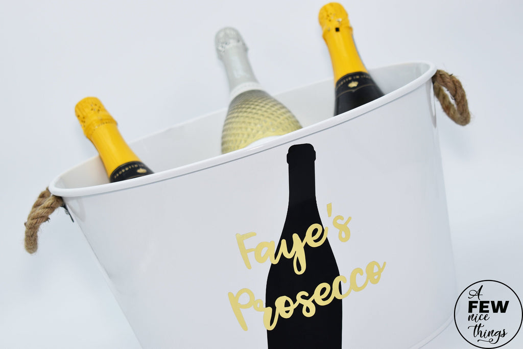 Prosecco Bucket - Large White With Rope Handles